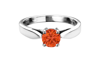 Gemstone Ring Vancouver Fire Opal orange in White Gold
