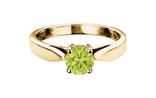 Gemstone Ring Vancouver Peridot green in Yellow Gold