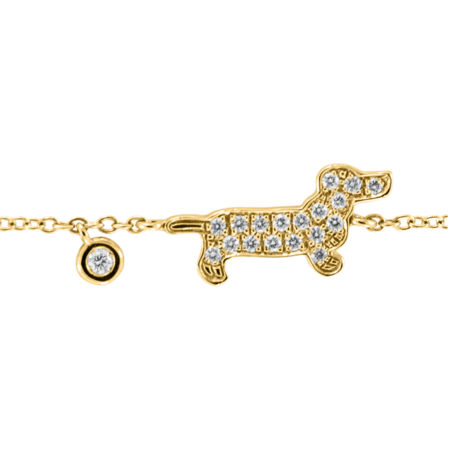 Enchanté Armband Dackel in Gelbgold