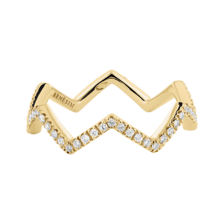 Enchanté Ring Chevron in Gelbgold