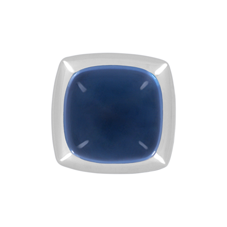 Manschettenknöpfe Cabochon Blautopas in Weißgold