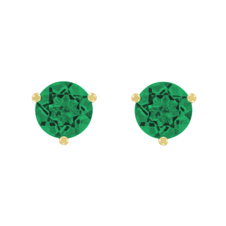 Ohrstecker 3-Krappen Smaragd grün in Gelbgold