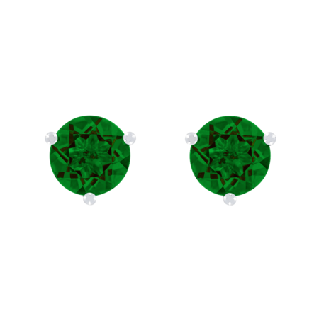 Ohrstecker 3-Krappen Turmalin grün in Platin