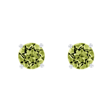 Ohrstecker 4-Krappen Peridot grün in Weißgold