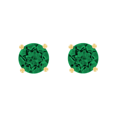 Ohrstecker 4-Krappen Smaragd grün in Gelbgold