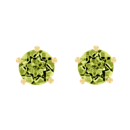 Ohrstecker 5-Krappen Peridot grün in Gelbgold