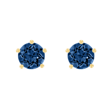 Ohrstecker 5-Krappen Saphir blau in Gelbgold