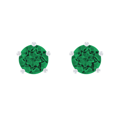Ohrstecker 5-Krappen Smaragd grün in Platin