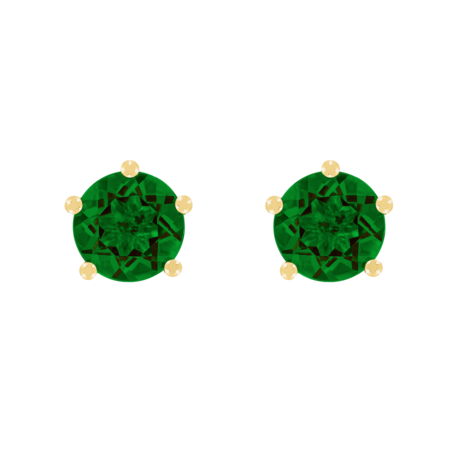 Ohrstecker 5-Krappen Turmalin grün in Gelbgold
