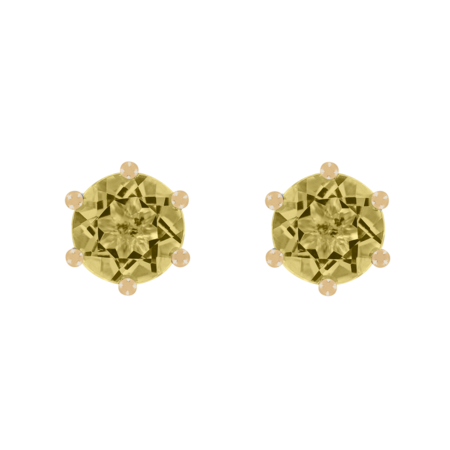 Ohrstecker 6-Krappen Saphir gelb in Gelbgold