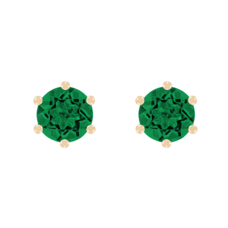 Ohrstecker 6-Krappen Smaragd grün in Roségold