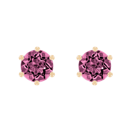 Ohrstecker 6-Krappen Turmalin rosa in Roségold