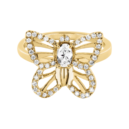 Papillon Ring Diamant in Gelbgold