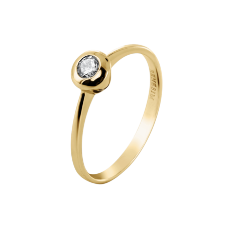 Verlobungsring Korfu 0,16ct in Gelbgold