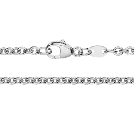 Anchor Chain Necklace in White Gold