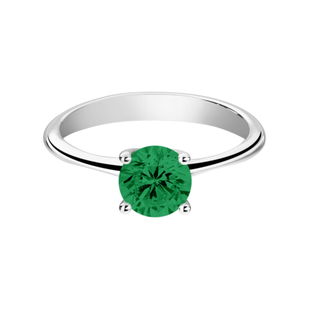 Basel Emerald green in White Gold