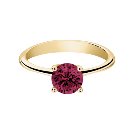 Basel Rhodolite red in Yellow Gold