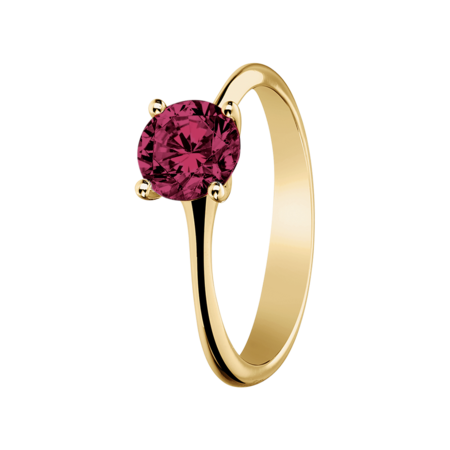 Basel Rhodolite red in Yellow Gold