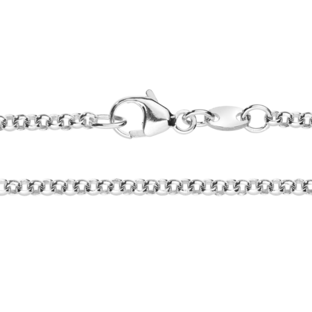Belcher Chain Necklace in White Gold