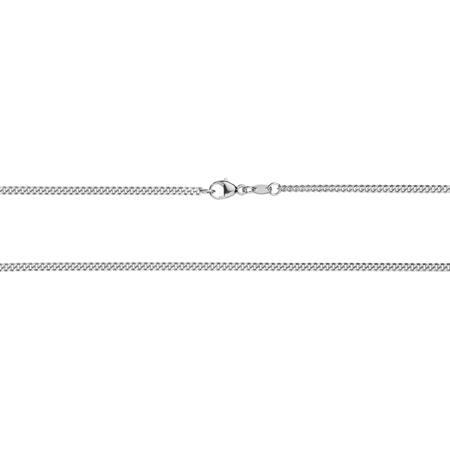 Curb Chain Necklace in White Gold