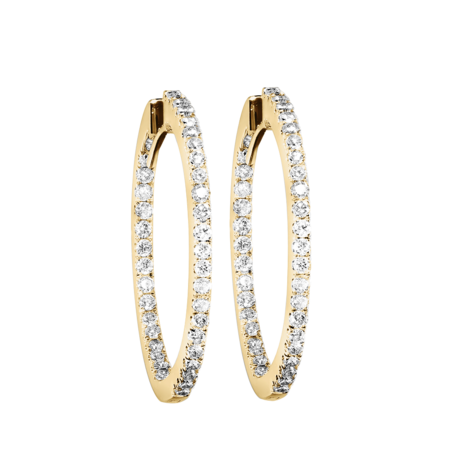 Diamond Hoop Earrings III in Yellow Gold