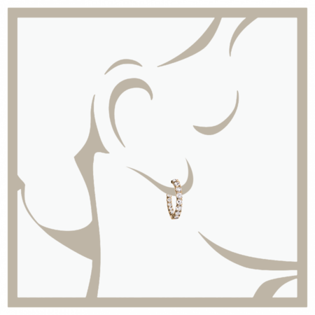 Diamond Hoop Earrings VI in Rose Gold
