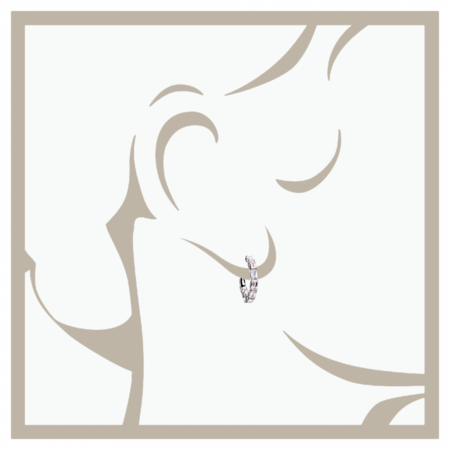 Diamond Hoop Earrings VII in White Gold