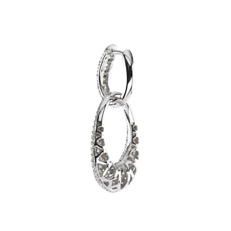Diamond Snow Drop Earrings in White Gold