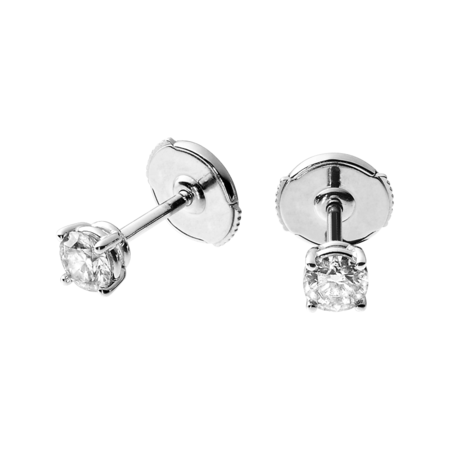 Diamond Stud Earrings 4 Prongs in Platinum