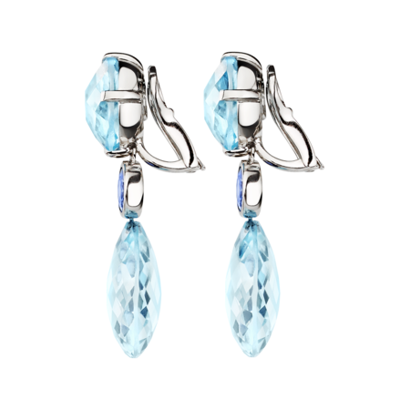 Earrings Blue Mountains in White Gold