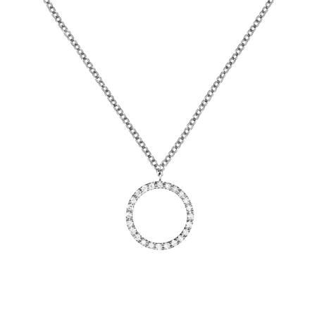 Enchanté Necklace Circle in White Gold
