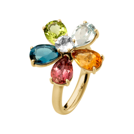 Flowers Ring in Yellow Gold
