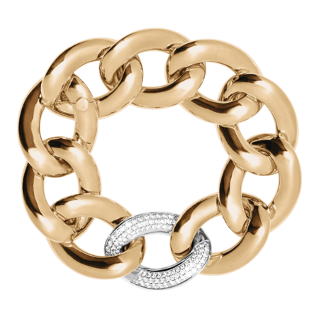 Gold Bracelet with Diamonds in Rose Gold