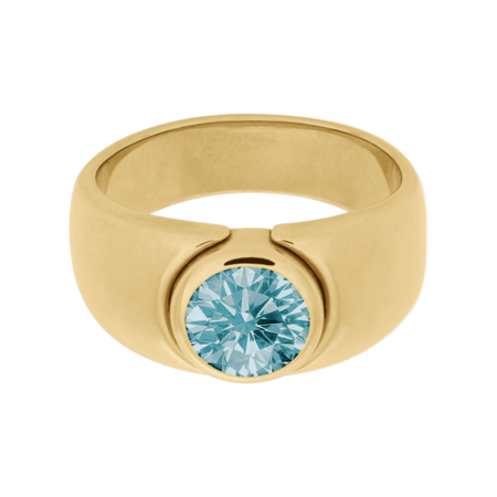 Mantua Aquamarine blue in Yellow Gold