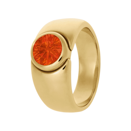 Mantua Fire Opal orange in Yellow Gold