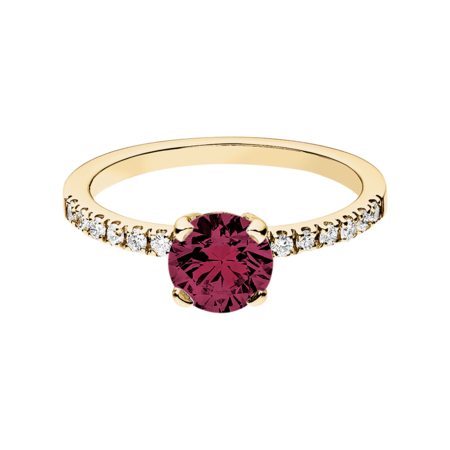 Melbourne Rhodolite red in Yellow Gold