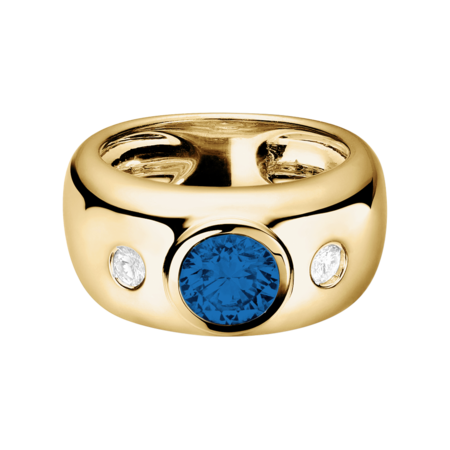 Naples Sapphire blue in Yellow Gold