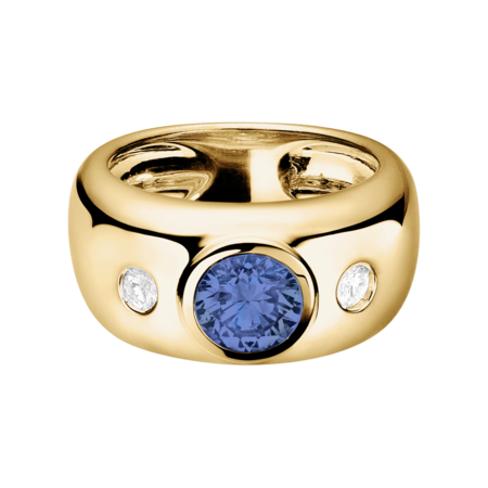 Naples Tanzanite blue in Yellow Gold