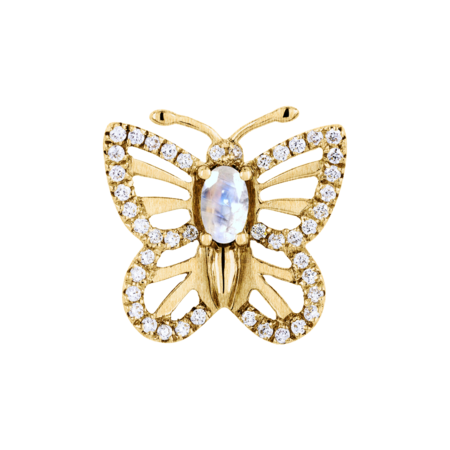 Papillon Pin Moonstone in Yellow Gold