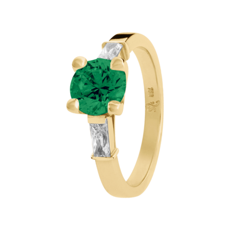 Paris Emerald green in Yellow Gold