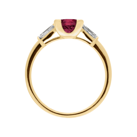 Paris Rhodolite red in Yellow Gold