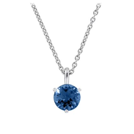 Pendant 3 Prongs Sapphire blue in Platinum