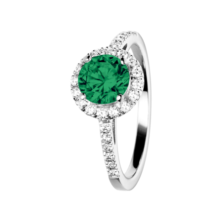 Prague Emerald green in White Gold