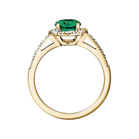 Prague Emerald green in Yellow Gold