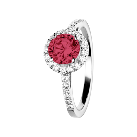 Prague Ruby red in White Gold