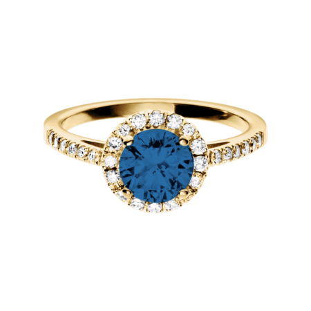 Prague Sapphire blue in Yellow Gold