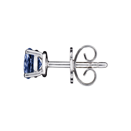 Stud Earrings 4 Prongs Tanzanite blue in Platinum