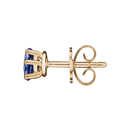 Stud Earrings 5 Prongs Tanzanite blue in Rose Gold