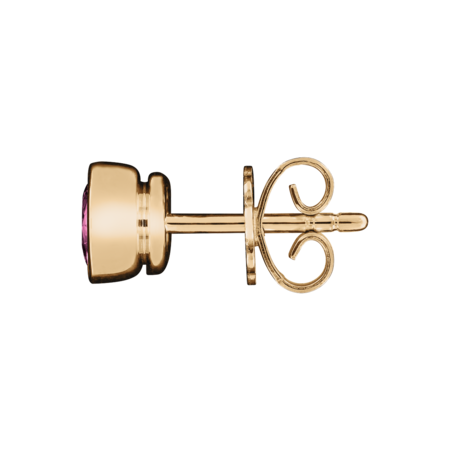Stud Earrings Bezel Tourmaline pink in Rose Gold