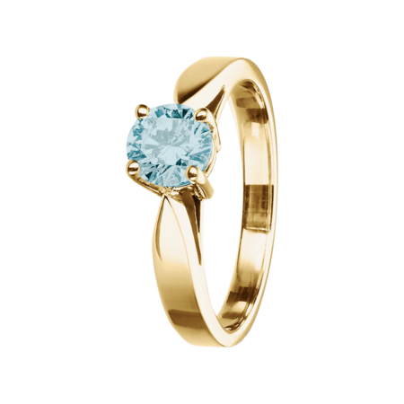 Vancouver Aquamarine Blue in Yellow Gold